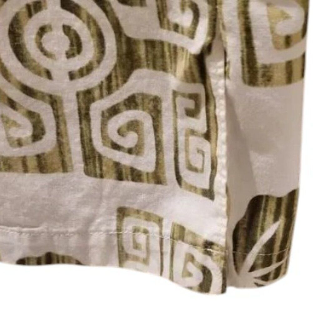 Vintage Men's XL Hawaiian Shirt All Cotton Green White Design Made in Hawaii - Picture 15 of 16